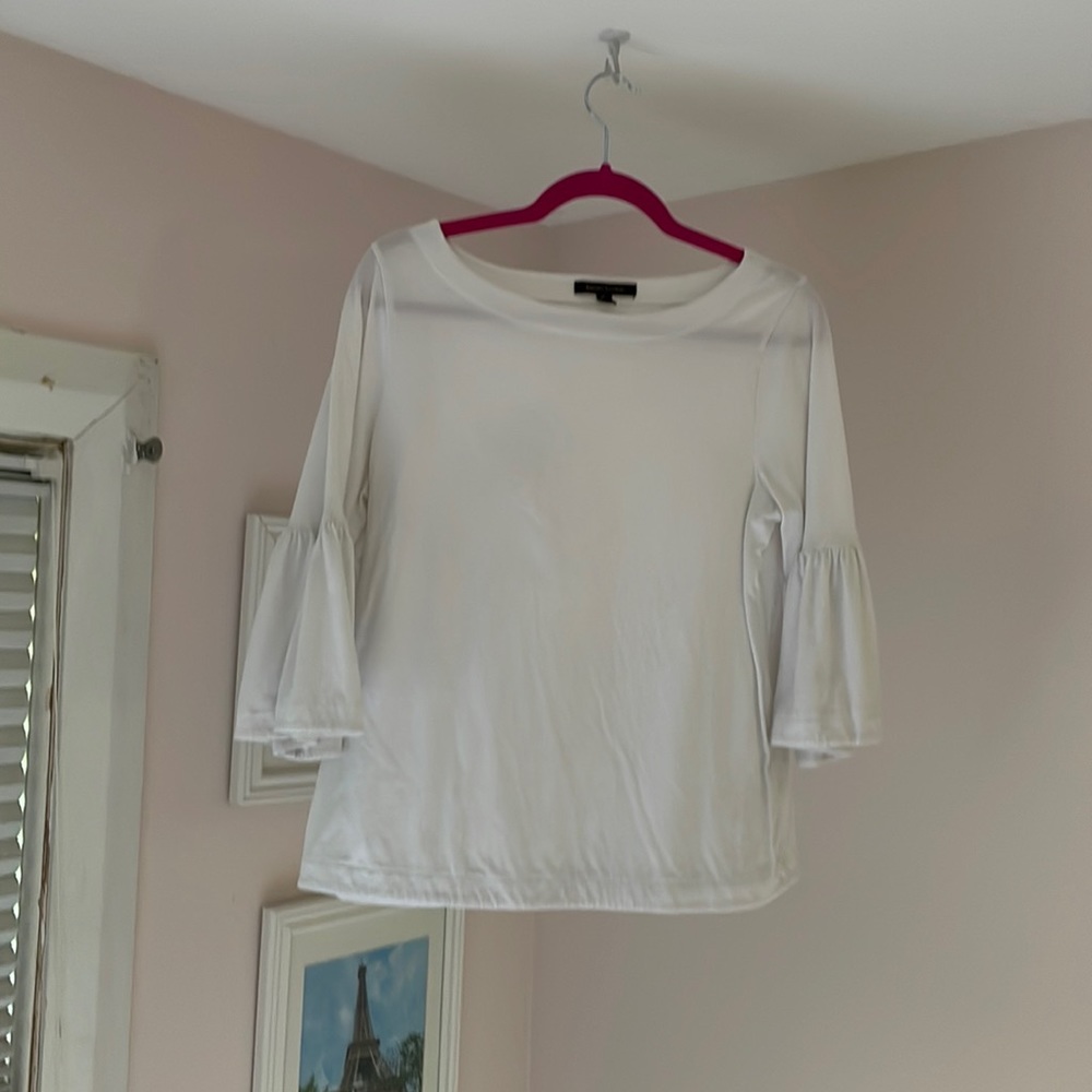 Banana Republic white flutter sleeve tee 100% cotton